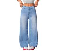Generico Jean Boyfriend Baggy Y2K pour Femme Jambes larges et droites Style Streetwear