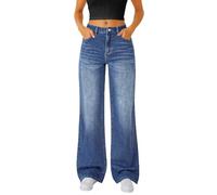 Generico Jeans Baggy Donna, Vita Alta Larghi Eleganti Palazzo Comodi Pantaloni Casual per Tutte le Stagioni, Pantaloni Denim Dritti Classici Versatili per Tutti i Giorni e Ogni Occasione