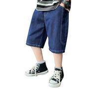 Generico Jeans da Bambino Ragazzo,vestibilità Normale Baggy Pantaloncini con Tasca Vita Elasticizzata Casual Estivi Running Jogging Bermuda Shorts per Bambini 3 a 8 Anni