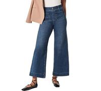 Generico Jeans da Donna a Vita Alta Taglie Forti Pantalone Gamba Dritta Estivi Jeans Curvy Gamba Larga Pantalone Basic Pantaloni Denim con Tasche Wide Leg Pants da Strada Stile Streetwear