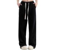 Generico Jeans da Donna Eleganti Pantalone Casual a Vita Alta Pants con Tasconi Gamba Dritta Pantaloni Leggeri Y2k Jeans Taglie Forti Pantaloni Denim da Strada Stile Hip Hop Streetwear