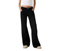 Generico Jeans da Donna Lavoro Jeans Comodo Eleganti Pants con Tasche Wide Leg Pantalone Casual Taglie Forti Pantaloni Leggeri Pantaloni Denim e Ragazza Streetwear