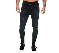 Generico Jeans da Uomo Regular Fit Jeans in Denim Lavato Moda Casual Straight Pantaloni con Tasca Jeans Uomo Regular Jeans Uomo Regular