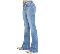 Generico Jeans Donna a Flared, Pantaloni a Flared Elasticizzati Bootcut Flare a Vita Alta Lunghi per Donna Jeans Hot Sexy Jeans con Tasche Jeans Donna Curvy Hiphop Ragazza Teenager Streetwear