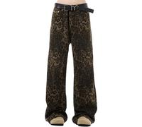 Generico Jeans Leopardati, Functional - Elegant Versatile con Durable Sleek High, Performance Stampa Leopardata da, Donna Pantaloni Grunge Uomo Estetici | Multipurpose Outdoor Indoor Utility