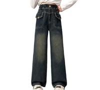 Generico Jeans Ragazza, Jeans Donna Ragazza con Motivo a Farfalla Elastici in Vita E Strappati Effetto Invecchiato alla Moda Y2k con Tasche Jeans da Ragazzacon Stampa per La Primavera E L'autunno