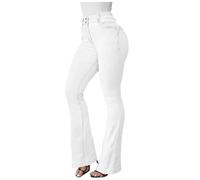generico Jeans Skinny Donna, Jeans Elasticizzati Donna Curvy Casual con Controllo Pancia Skinny Yoga Pants Alta Elasticità Morbido Pantaloni Fitness a Campana Jeans Donna Vita Alta per Ogni Stagione