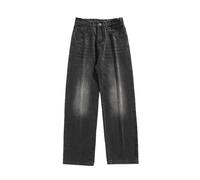 Generico Jeans Uomo Larghi Cargo Jeans da Uomo con vestibilità Dritta e Confortevole in Denim Elasticizzato per Un Casual e Snellente (Black, XL)