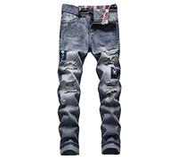 Generico Jeans Uomo Regular Fit Elasticizzati Vita Regolare Denim Pantaloni Jeans Felpati Uomo Invernali Pantaloni da Lavoro Uomo Invernale
