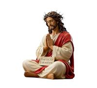 Generico Jesus Figurines Modern Aesthetic Resin Decor, Mary Statue Tiny Religious Figures for Home Living Room Bedroom Office, Spiritual Desk Table Shelf Ornament for Church Apartment Car