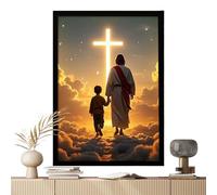 Generico Jesus Pictures for Wall,LED Christian Religious Photo Frame | Light up Jesus Art Wall Decor,for Bedroom Living Room Entryway Office School Church Hotel Apartment Dorm Christmas Easter