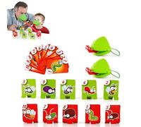 Generico Jeu de tir Chameleon Tongue, jeux Upgrade Frog Tongue, masques Party Blower avec souffle d'air, insectes en carton inclus, pour les fêtes en groupe (2pcs)