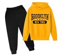 Generico Jogger Tuta Autunno Inverno Bambini,Completo T Shirt Pantalone Ragazzi Felpa E Pantaloni da Jogging Giacche con Tasca Zip/Pullover Bambini per Jogging,la Casa,Scuola, Spesa