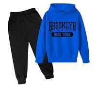 Generico Jogger Tuta Autunno Inverno Bambini,Completo T Shirt Pantalone Ragazzi Felpa E Pantaloni da Jogging Giacche con Tasca Zip/Pullover Bambini per Jogging,la Casa,Scuola, Spesa