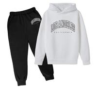 Generico Jogger Tuta Autunno Inverno Bambini,Ragazzi Felpa con Cappuccio Set Bambini Casual Pullover Top E Pantaloni Kids Zip/Pullover Taglie Forti per Ragazzi Ragazze Sportiva