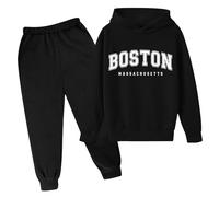 Generico Jogger Tuta Autunno Inverno Bambini Ragazzi Felpa con Cappuccio Set Casual Pullover Giacche E Pantaloni Tasca Primavera Sportiva Completo da per Ragazze