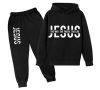 Generico Jogger Tuta Autunno Inverno Bambini Stampato Casual Pullover Felpa Top+Pantalone per Ragazzi con Zip/Pullover Moda Manica Lunga Set di Felpe 3-15 Anni