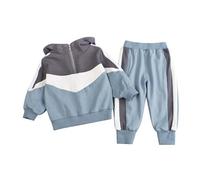 Generico Jogger Tuta Autunno Inverno Bambini Stampato Set Di Felpe Per Ragazzo E Bambine Felpa A Maniche Lunghe Con Cappuccio Zip/Pullover Sportswear Multi Color Tute Sportive Bambina 2-14 Anni