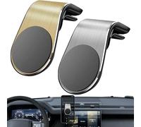Generico Joyeloo Phone Holder, Mobile Phone Navigation Magnetic Bracket, L Type 360° Rotatable Car Phone Mount, Non-Slip Vent Clip Magnetic Phone Holder, for Any Smartphone (Gold+Silver)