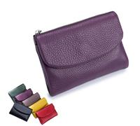 Generico Joyfullygo Wallet, Unisex Pebble Leather Wallet, Relevantk Wallets, Small Compact Pocket Purse for Coins, Cards (Purple*A)