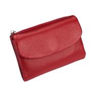 Generico Joyfullygo Wallet Unisex Pebble Leather Wallet Relevantk Womens Soft Small With Rfid Anti-Theft Protection Waterproof And Large Capacity (Linen Blue) (Bright Red)