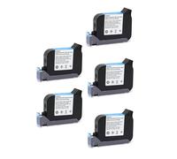 Generico JS12 600 DPI Premier Stampante portatile di livello A Fast Dry Eco Solvente Altezza di stampa Stampante a getto d'inchiostro da 12,7 mm Cartuccia d'inchiostro colorato(Black-5pcs)