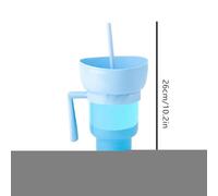 Generico Juice Cup, Bowl Tumbler, Portable 2-In-1, Handle Straw Combo, Easy To Clean, Compact And Lightweight Design, For Travel Picnics Work Breaks Home Theater Car Use, 5.51x10.2 Inches
