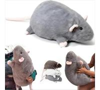 Generico Jumbo Rat Plush, 2026 New Chonky Rat Plush,Cute Chubby MousePlush For Kids & Adults,Oversized Realistic RatStuffed Animal,Realistic Cute Rats Pillow for Kids (Gray, 35cm)