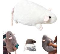 Generico Jumbo Rat Plush, 2026 New Chonky Rat Plush,Cute Chubby MousePlush For Kids & Adults,Oversized Realistic RatStuffed Animal,Realistic Cute Rats Pillow for Kids (White, 50cm)