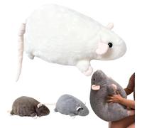 Generico Jumbo Rat Plush - Chonky Rat Stuffed Animal, Realistic Cute Rats Pillow, Soft Giant Rats Plushie Realistic Pillow for Gift Birthday Home Decor (White,85 cm)