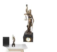Generico Justitia - Statua Della Giustizia |, 'equità E 'equilibrio, Supporto Per Orologio Antico, Statuetta In Resina Classica Europea, Decorazione Interna Creativa Del Soggiorno De