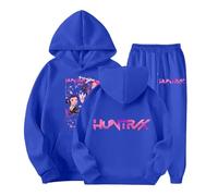 Generico K-P-O-P Hunters Tuta Ragazze 2-14 Anni Complete Felpa con Cappuccio e Pantaloni da Jogging Set da 2 Pezzi Anime Huntrix K Pop De-Mon H-Hunters Tracksuit Y2K per Bambino Regali Natale