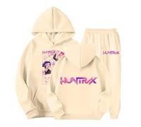 Generico K-P-O-P Hunters Tuta Ragazze 2-14 Anni Complete Felpa con Cappuccio e Pantaloni da Jogging Set da 2 Pezzi Anime Huntrix K Pop De-Mon H-Hunters Tracksuit Y2K per Bambino Regali Natale