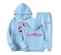 Generico K-P-O-P Hunters Tuta Ragazze 2-14 Anni Complete Felpa con Cappuccio e Pantaloni da Jogging Set da 2 Pezzi Anime Huntrix K Pop De-Mon H-Hunters Tracksuit Y2K per Bambino Regali Natale