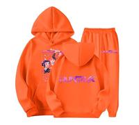 Generico K-P-O-P Hunters Tuta Ragazze 2-14 Anni Complete Felpa con Cappuccio e Pantaloni da Jogging Set da 2 Pezzi Anime Huntrix K Pop De-Mon H-Hunters Tracksuit Y2K per Bambino Regali Natale