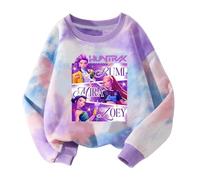 Generico K-Pop Felpa Felpe Senza Cappuccio Y2K Pullover Bambine Magliette Manica Lunga Bambina Autunno Moda Casual Streetwear Senza Felpa Hip Hop Felp 2-14 Anni Viola 120 499