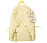 Generico Kawaii Angel Wings Backpack, Cute y2k Angel Backpack with Exclusive Moon Charm Lightweight and Durable (Yellow)