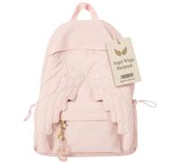 Generico Kawaii Angel Wings Backpack, Cute y2k Angel Backpack with Exclusive Moon Charm Lightweight and Durable (Pink)
