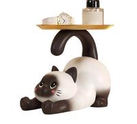 Generico Key Bowl For Entryway Table,Cat Statue With Storage Tray,Space-Saving Design Bowl For Keys | For Candy Trinket Entryway Table Home Living Room Bedroom Cabinet