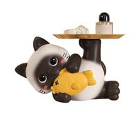 Generico Key Bowl For Entryway Table,Cat Statue With Storage Tray,Space-Saving Design Bowl For Keys | For Candy Trinket Entryway Table Home Living Room Bedroom Cabinet