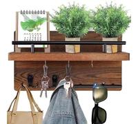 Generico Key Hanger 12.5 * 7.08 * 4.7in | Wooden Retro Decorative Rack | Key Rack Organizer For Wall With Floating Shelf Hook,for Coat Mail Entryway Home Hat Backpack Purse House Wallet