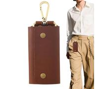 Generico Key Holder Wallet, Leather Keychain Pouch, 16x6cm/6.3x2.36 Inches Retro Coin Purse Design, Compact Storage Organizer, 1-Piece Brown Case, for Home, Office, School, Travel Use