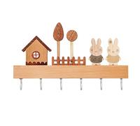 Generico Key Hook Holder for Wall | Wood Towels Hooks for Wall | Decorative Robe Hooks Hanger for Lobby, Bedroom, Kitchen, Bathroom, Toilet, Apartment