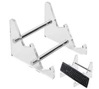 Generico Keyboard Stand - Acrylic Keyboard Display | Keyboard Holder | Keyboard Holder Stand, 2-Tiers Keyboard Stand For Multiple Keyboards, 1-Tier Keyboard Stand, Acrylic Keyboard Stand With 3-Tiers