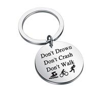 Generico Keychain For Athlete - Inspirational Keychains With Don't Drown,Compact Stainless Steel Triathlons Keychains For Athletes, Sports Enthusiasts, Backpack Accessory