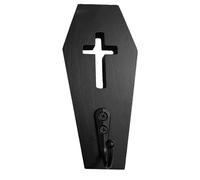 Generico Keychain Gothic Coffin | 5,35 Pollici Di Decorazione Della Parete in Legno Di Gancio | Supporto a Parete Di Halloween | Avpenter Scarico Per Cusse Basse 'ascolta 'assoglio Casa Casa Ing