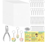 Generico Keychain Making Kit | DIY Pendant With 30 Pieces Shrrink Sheets - Keychain Craft Maaking Kit,for Kids Birthday Party Home School Kindergarten Birthdays