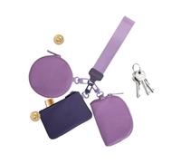 Generico Keychain Wristlet Wallet, Triple Pouch Portable Wristlet Wallet with Zip Around Design, Small Coin Purse for Women, Compact Keychain Wallet for Travel, Sports, and Outdoor Use