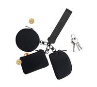 Generico Keychain Wristlet Wallet, Triple Pouch Portable Wristlet Wallet with Zip Around Design, Small Coin Purse for Women, Compact Keychain Wallet for Travel, Sports, and Outdoor Use