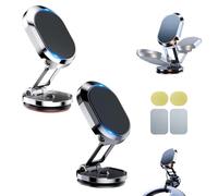 Generico Kicklo Phone Holder, Kicklo Foldable Magnetic Car Phone Holder, 360 Degree Rotatable Alloy Mount, Grip for Dashboard Air Vent Use, Universal Compatibility with Smartphone (2 Pcs Mix)